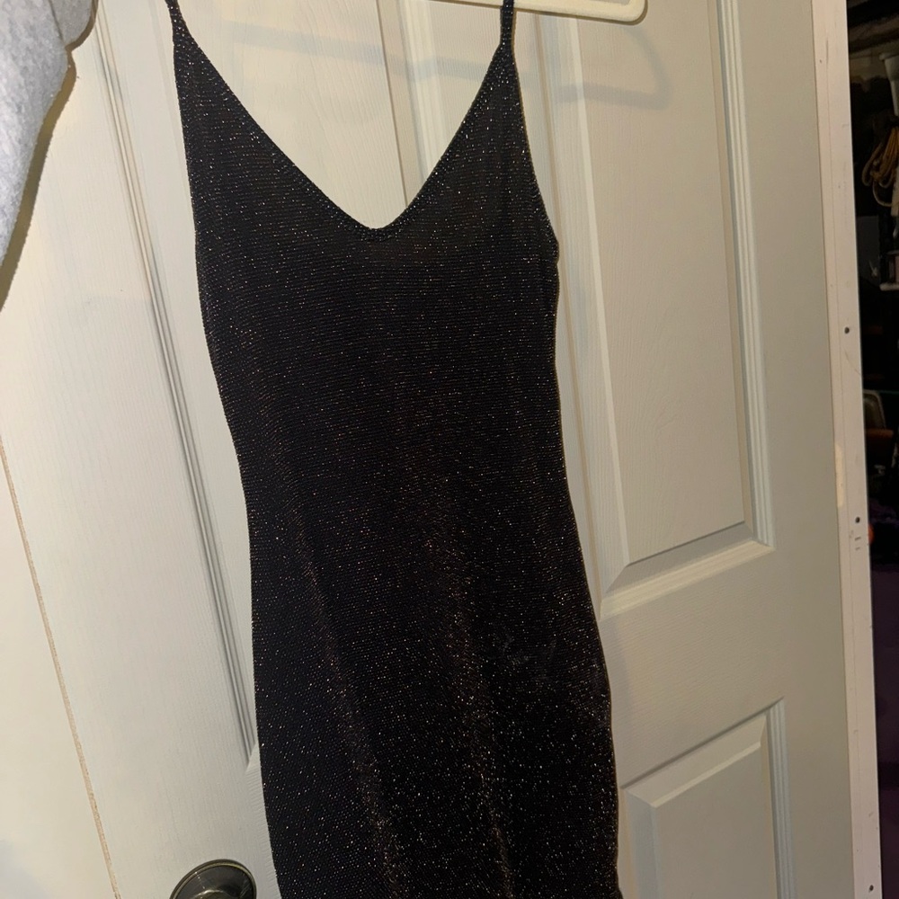 Pretty little thing black sparkly mini dress
